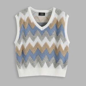 CIDER. Stripe Knit Vest.